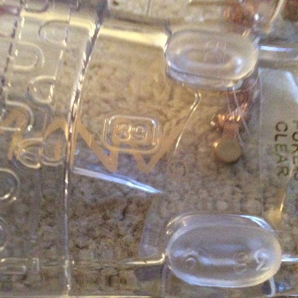 Anna Clear Gold tone Iridescent Gem Jelly PVC T-Strap Buckle Sandal Size 39 - Picture 3 of 5